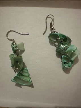 Handcrafted Light Green Dangle Earrings